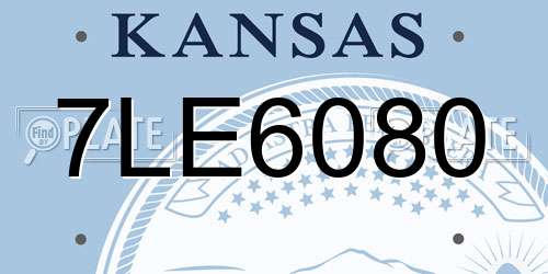 7LE6080 Kansas License Plate