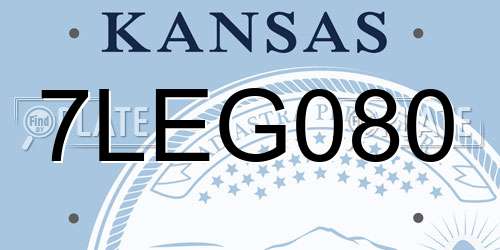 7LEG080 Kansas License Plate