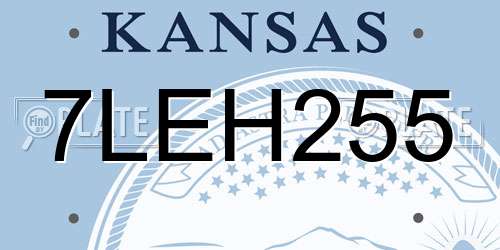 7LEH255 Kansas License Plate