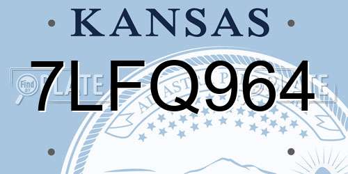 7LFQ964 Kansas License Plate