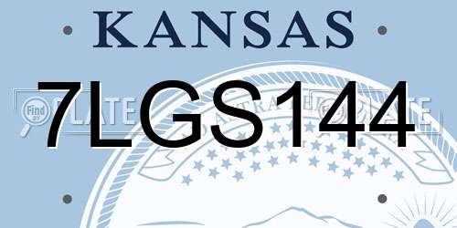 7LGS144 Kansas License Plate