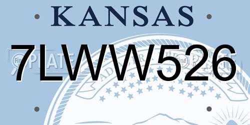 7LWW526 Kansas License Plate