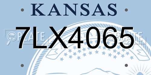 7LX4065 Kansas License Plate