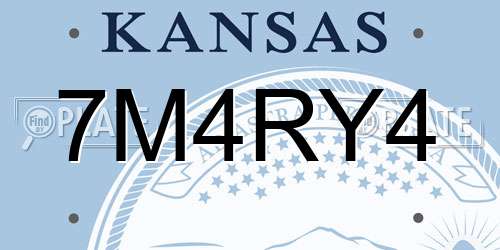 7M4RY4 Kansas License Plate