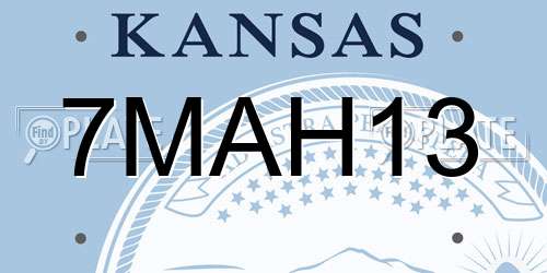 7MAH13 Kansas License Plate