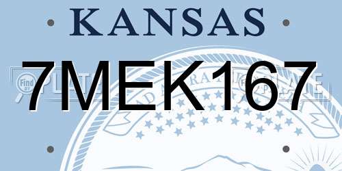7MEK167 Kansas License Plate