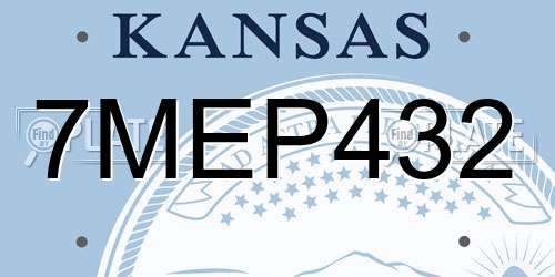 7MEP432 Kansas License Plate