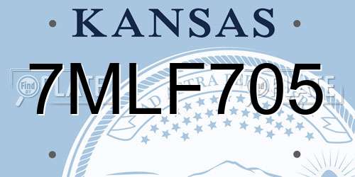 7MLF705 Kansas License Plate