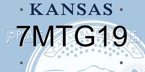 7MTG19 Kansas License Plate