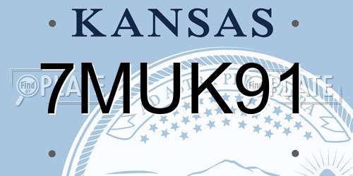 7MUK91 Kansas License Plate