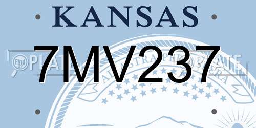 7MV237 Kansas License Plate