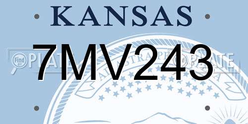 7MV243 Kansas License Plate