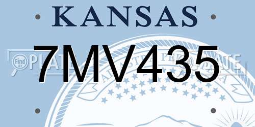 7MV435 Kansas License Plate