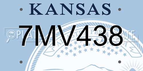 7MV438 Kansas License Plate