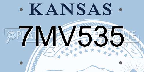 7MV535 Kansas License Plate