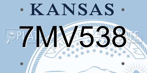 7MV538 Kansas License Plate