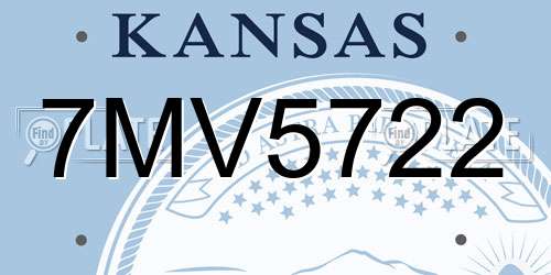 7MV5722 Kansas License Plate