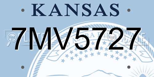 7MV5727 Kansas License Plate