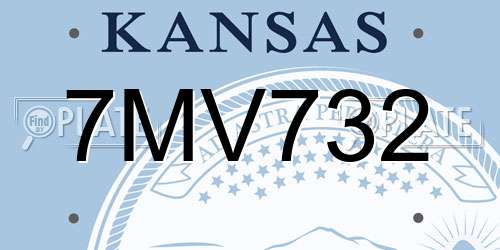 7MV732 Kansas License Plate