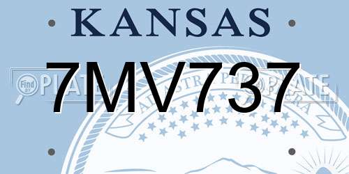 7MV737 Kansas License Plate