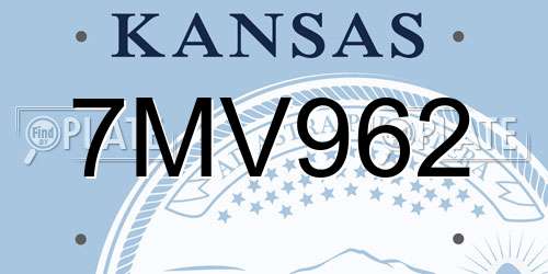 7MV962 Kansas License Plate
