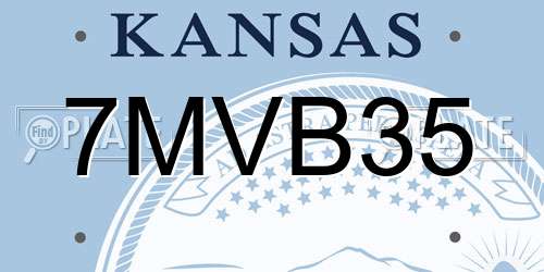 7MVB35 Kansas License Plate