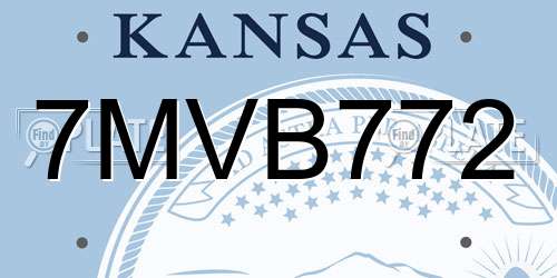 7MVB772 Kansas License Plate