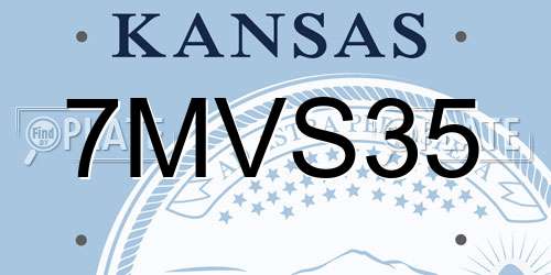 7MVS35 Kansas License Plate