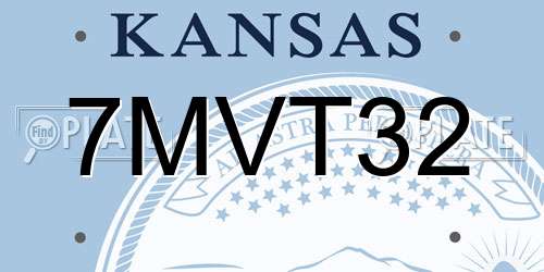 7MVT32 Kansas License Plate