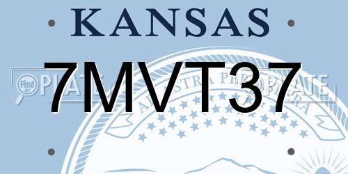 7MVT37 Kansas License Plate