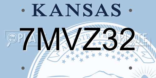 7MVZ32 Kansas License Plate