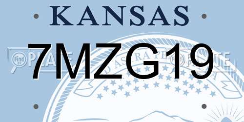 7MZG19 Kansas License Plate