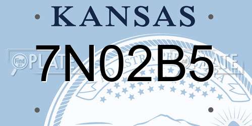7N02B5 Kansas License Plate