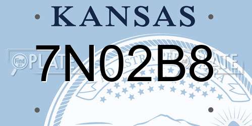 7N02B8 Kansas License Plate