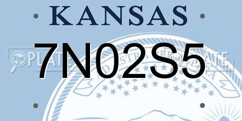 7N02S5 Kansas License Plate