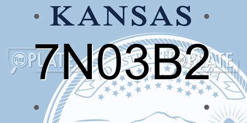 7N03B2 Kansas License Plate