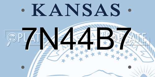 7N44B7 Kansas License Plate
