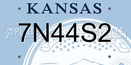 7N44S2 Kansas License Plate