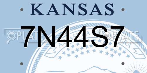 7N44S7 Kansas License Plate