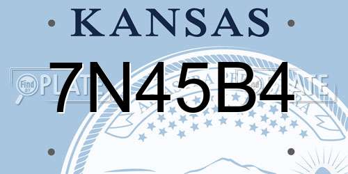 7N45B4 Kansas License Plate
