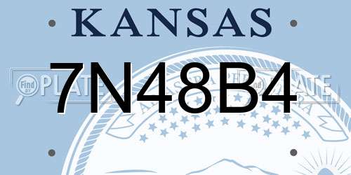 7N48B4 Kansas License Plate