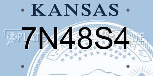 7N48S4 Kansas License Plate