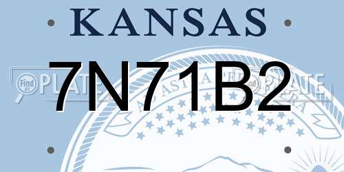 7N71B2 Kansas License Plate