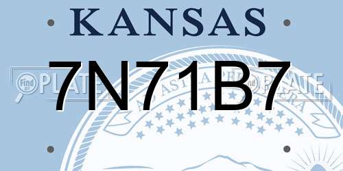 7N71B7 Kansas License Plate