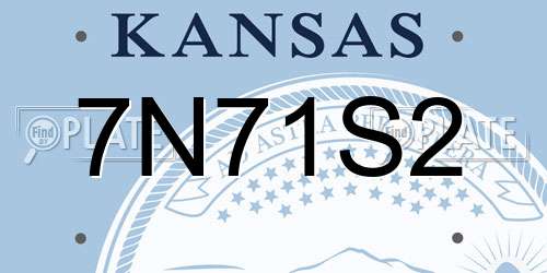 7N71S2 Kansas License Plate