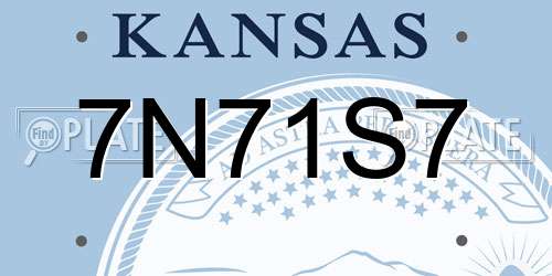 7N71S7 Kansas License Plate