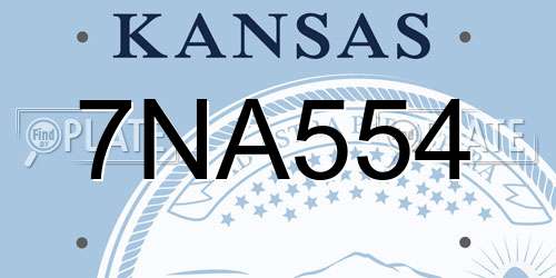 7NA554 Kansas License Plate