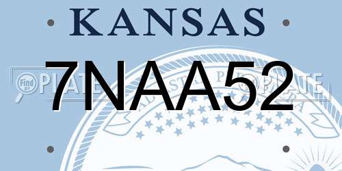 7NAA52 Kansas License Plate