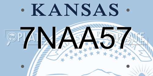 7NAA57 Kansas License Plate
