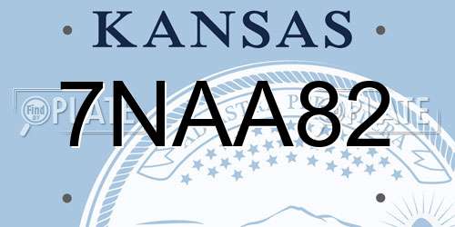 7NAA82 Kansas License Plate